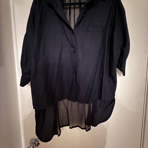 Vintage black sheer back panel shirt - Picture 1 of 8
